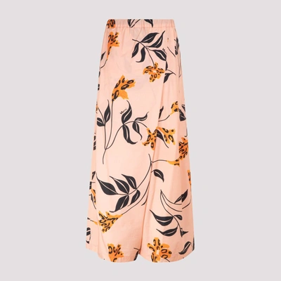 Shop Marni Floral Printed Wide Leg Cropped Pants In Multi