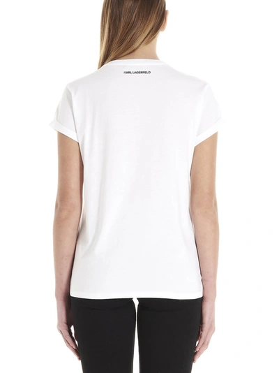 Shop Karl Lagerfeld Graphic Printed Creweneck T In White