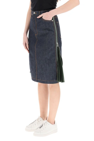 Shop Apc A.p.c. Mai Pleated Denim Skirt In Multi