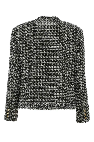 Shop Valentino Sequins Detail Tweed Jacket In Multi