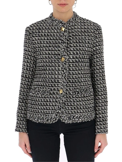 Shop Valentino Sequins Detail Tweed Jacket In Multi