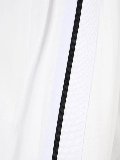 Shop Palm Angels Logo Print Asymmetric Ruffled Dress In White