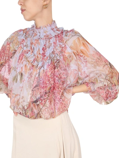 Shop Zimmermann Floral Print Ruffle In Multi