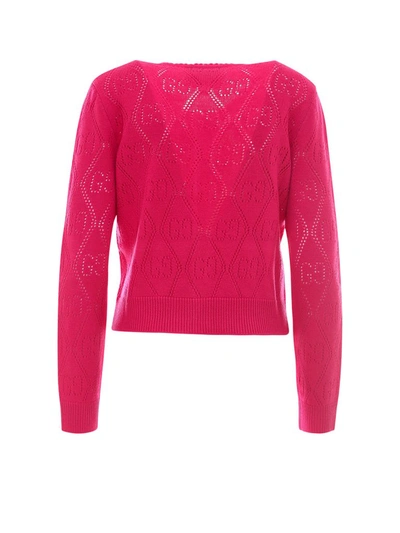 Shop Gucci Gg Knit Cardigan In Pink