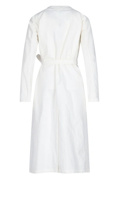 Shop Mm6 Maison Margiela Text Print Midi Dress In White