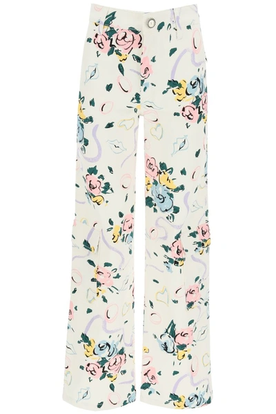 Shop Alessandra Rich Floral Print Wide In Multi