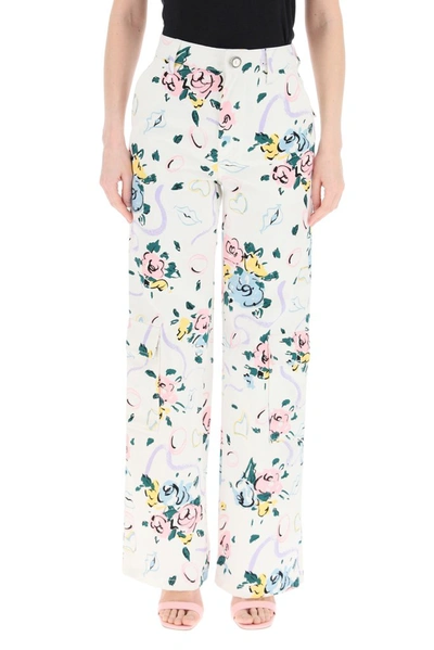 Shop Alessandra Rich Floral Print Wide In Multi