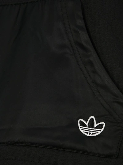 Shop Adidas Originals Fleece Cropped Hoodie In Black