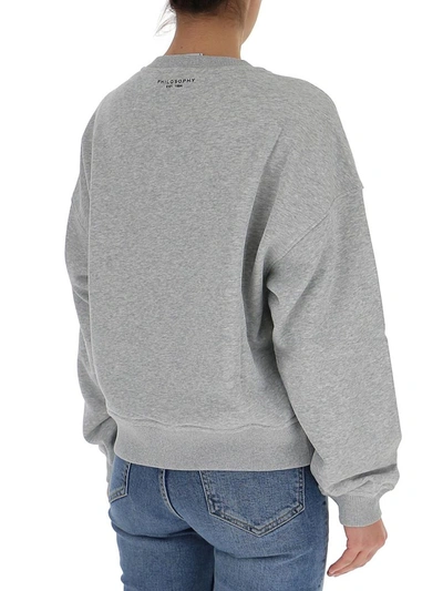 Shop Philosophy Di Lorenzo Serafini Logo Crewneck Sweatshirt In Grey
