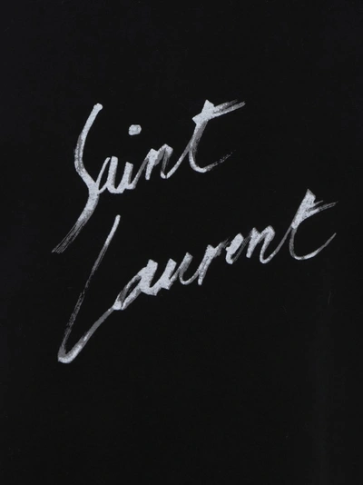 Shop Saint Laurent Signature Printed T In Black