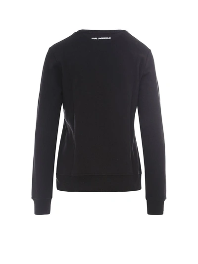 Shop Karl Lagerfeld K/ikonik Choupette Embroidered Sweatshirt In Black