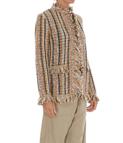 Shop Etro Striped Knit Jacket In Multi