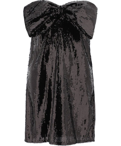 Shop Elisabetta Franchi Sequin Embellished Mini Dress In Black