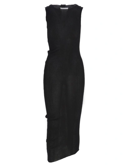 Shop Maison Margiela Sleeveless Sheer Midi Dress In Black