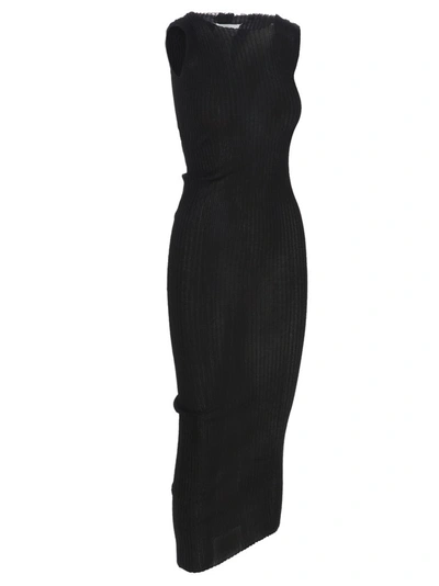 Shop Maison Margiela Sleeveless Sheer Midi Dress In Black