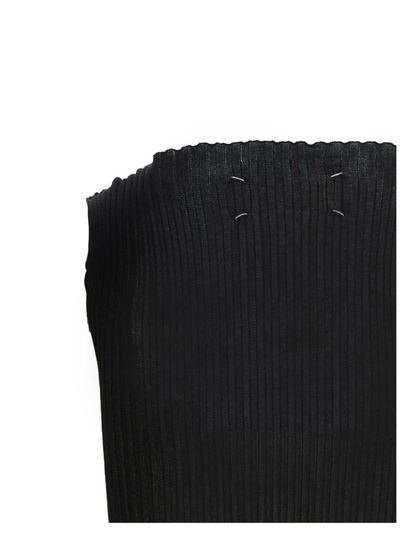 Shop Maison Margiela Sleeveless Sheer Midi Dress In Black