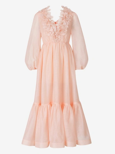 Shop Zimmermann The Lovestruck Flower Garland Dress In Pink