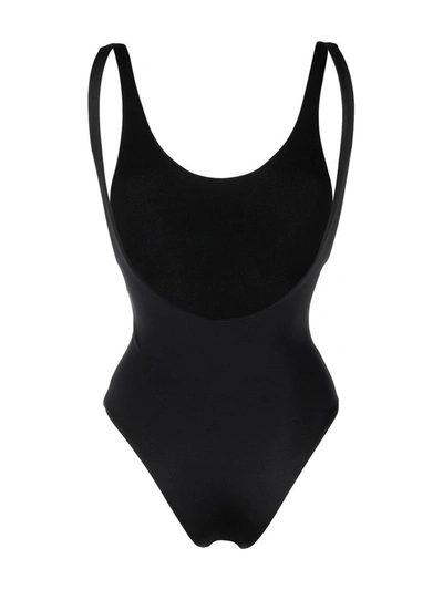 Shop Dsquared2 Logo Print Swimsuit In Black