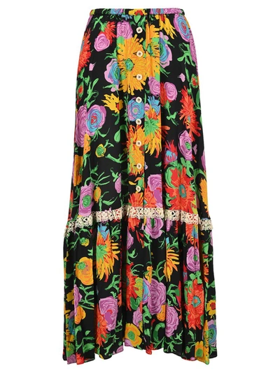 Shop Gucci X Ken Scott Botanical Print Skirt In Multi