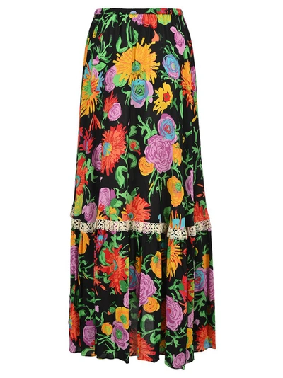 Shop Gucci X Ken Scott Botanical Print Skirt In Multi