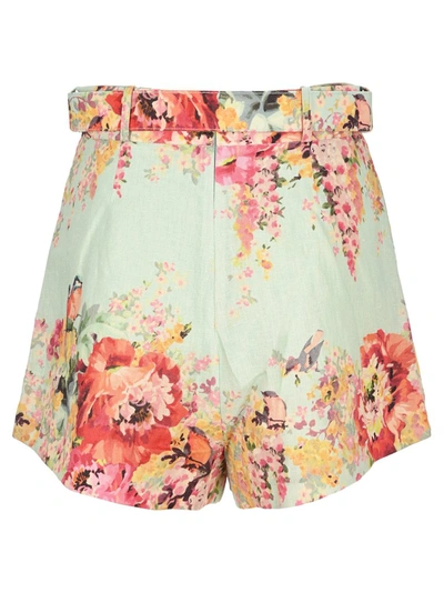Shop Zimmermann Mae Floral Tuck Shorts In Multi