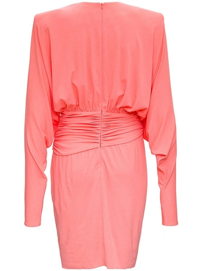 Shop Alexandre Vauthier Shoulder Pad Draped Mini Dress In Pink