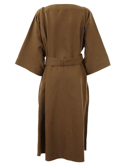 Shop Lemaire Vareuse Midi Dress In Brown