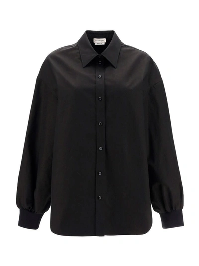 Shop Alexander Mcqueen Cocoon Sleeve Shirt In Black