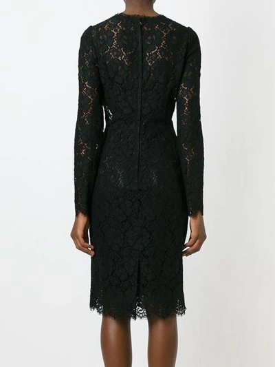 Shop Dolce & Gabbana Floral Lace Midi Dress