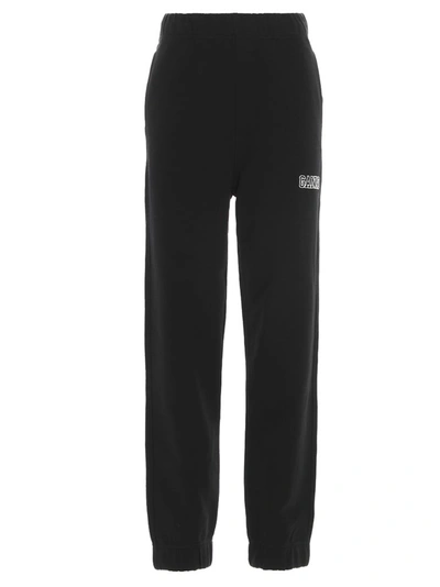 Shop Ganni Software Isoli Elasticated Sweatpants In Black