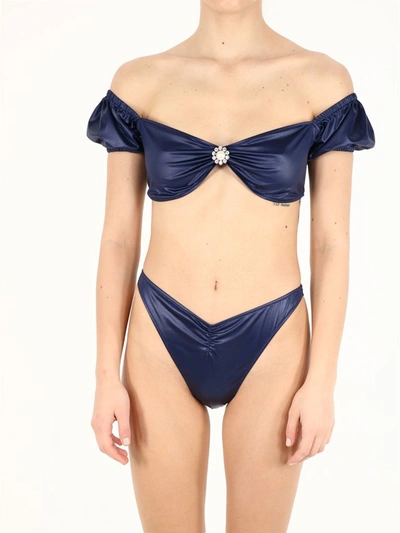 Shop Alessandra Rich Pearl In Blue