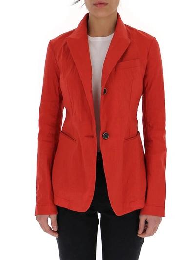 Shop Uma Wang Crinkled Blazer In Red