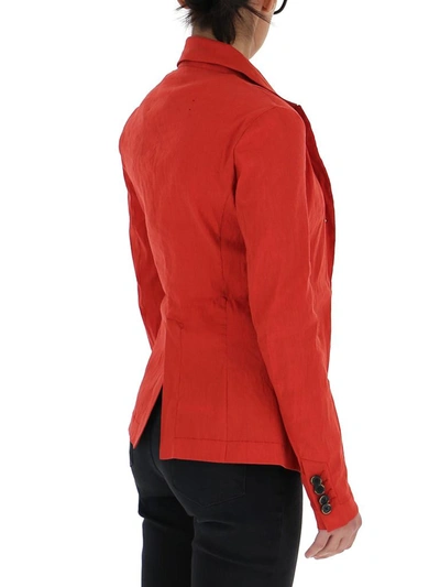 Shop Uma Wang Crinkled Blazer In Red