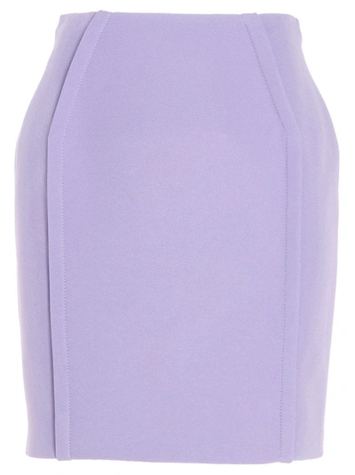 Shop Versace Zipped Mini Skirt In Purple