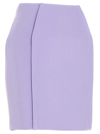 Shop Versace Zipped Mini Skirt In Purple