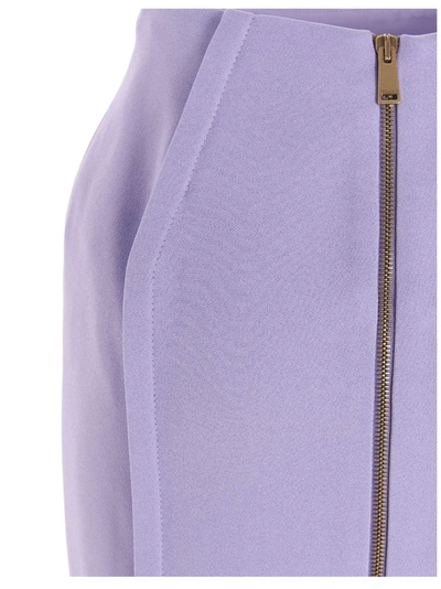 Shop Versace Zipped Mini Skirt In Purple