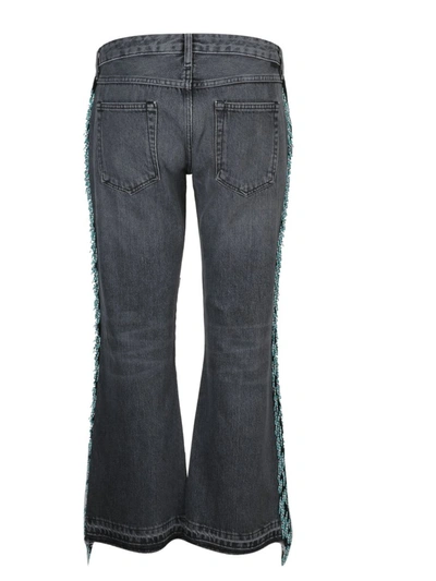 Shop Alanui Fringed Cropped Jeans In Grey
