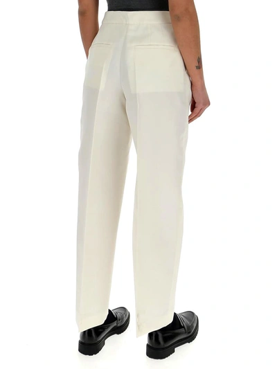 Shop Jil Sander Cropped Tailored Pants In White