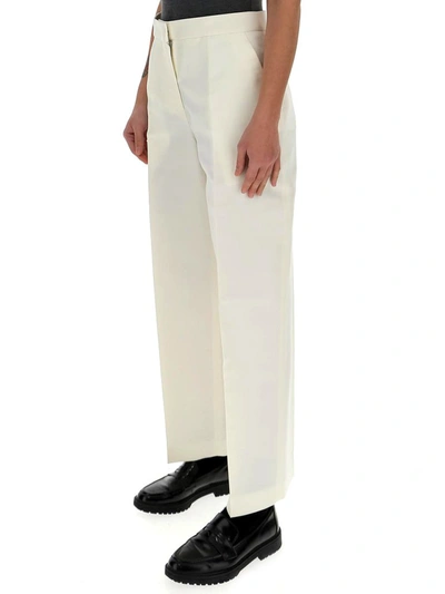 Shop Jil Sander Cropped Tailored Pants In White