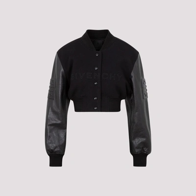 Shop Givenchy 4g Cropped Bomber Jacket In Black