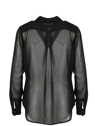 Shop Comme Des Garçons Comme Des Garçons Fringe Detail Sheer Shirt In Black
