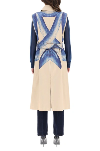 Shop Burberry Mermaid Tail Sleeveless Trench Coat In Multi