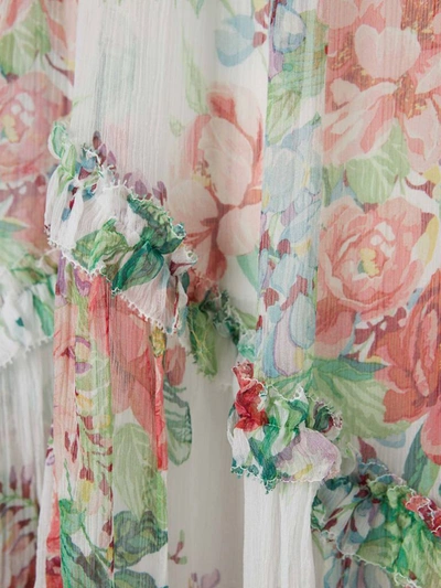Shop Zimmermann Floral Print Ruffled Dress In Multi
