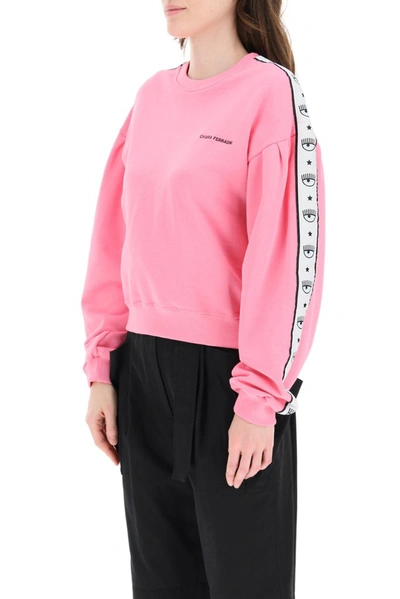 Shop Chiara Ferragni Logomania Crewneck Sweatshirt In Pink