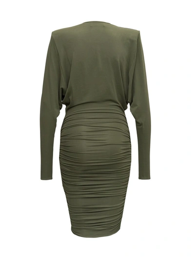 Shop Alexandre Vauthier Draped Mini Dress In Green