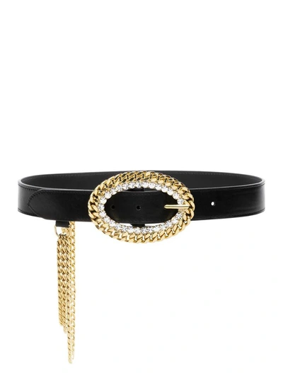 Shop Alessandra Rich Chain Detailed Belted In Black