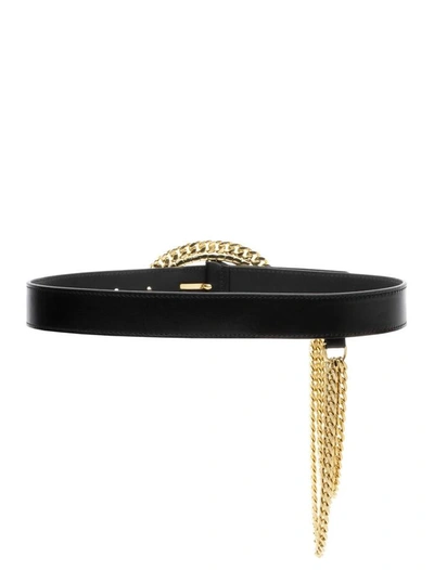 Shop Alessandra Rich Chain Detailed Belted In Black