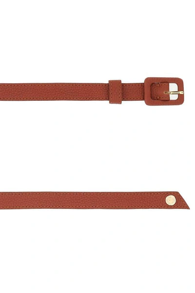 Shop Agnona Tonal Buckle Belt In Brown