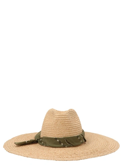 Shop Alanui San Antonio Bandana Detail Hat In Beige