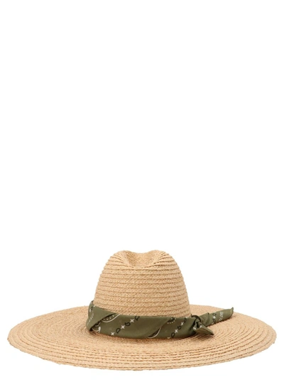 Shop Alanui San Antonio Bandana Detail Hat In Beige